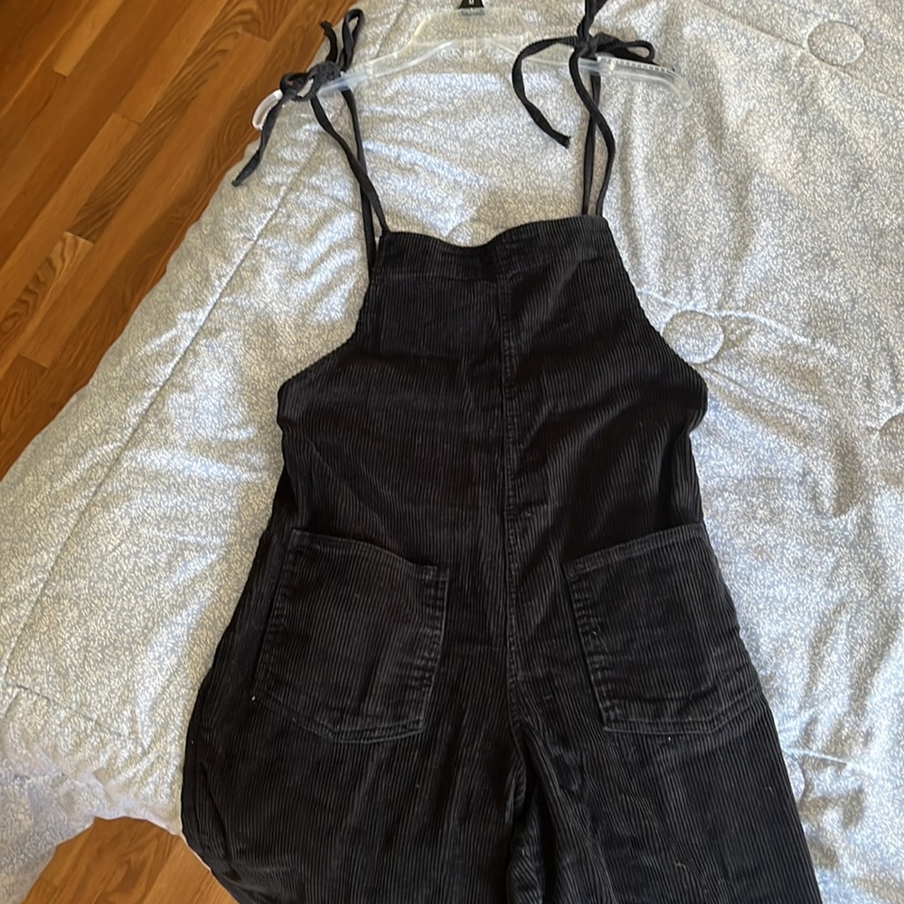 BDG by Urban Outfitters Corduroy Shoulder Tie Overalls with Side Zip & Pockets